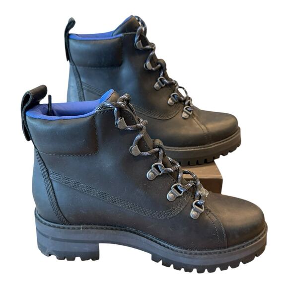 Timberland Hiking Black Leather Boots Women’s Sz 6.5 Courmayeur Valley Style EUC - Picture 4 of 11